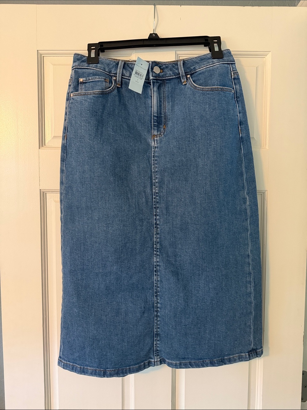 Ann Taylor Blue Denim Jean Skirt